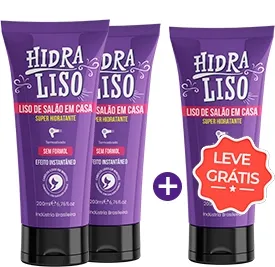 Promoção Hidraliso liso de salão em casa - leve 3 unidades
